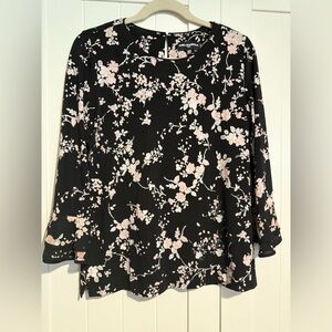 Karl Lagerfeld Sz Small Black and White Blouse with Artistic Design